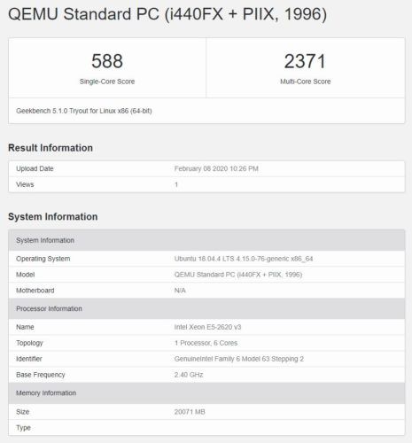 Contabo VPS 1400 Geekbench 5