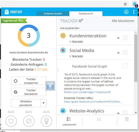 Ghostery Addin für Browser