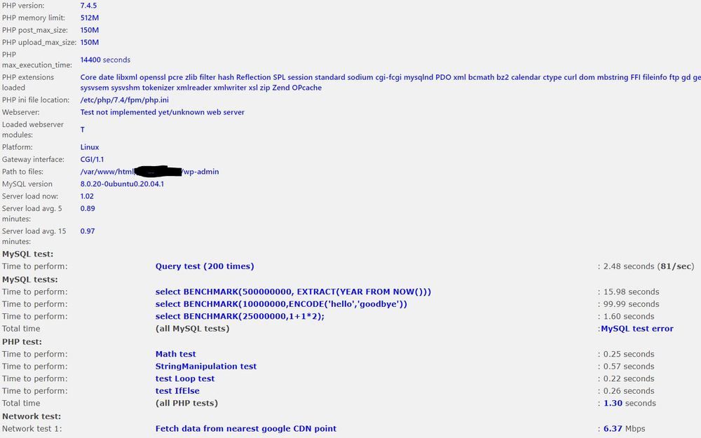 Wordpress Database PHP Performance Raspberry Pi 4