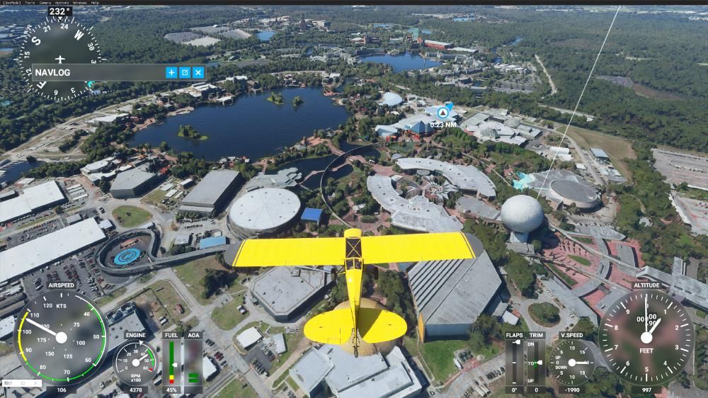 Flight Simulator 2020 - Epcot von oben mit 3D Modellen (nicht zu Tief gehen, dann sieht es klasse aus)