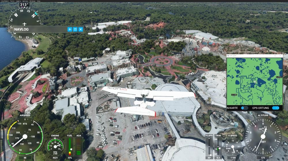 Flight Simulator 2020 - Magic Kingdom von oben mit 3D Modellen